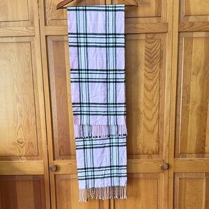 Burberry Pink and Green Plaid Decorative Scarf